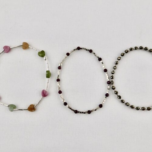 Pulsera mostacilla de plata