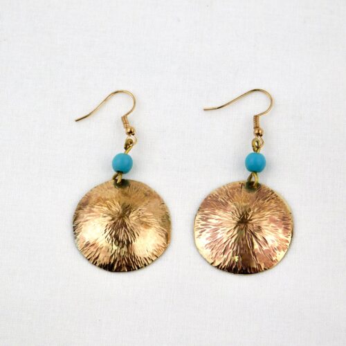 Aros bronce y turquesa