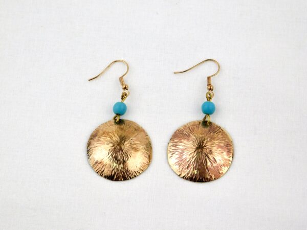 Aros bronce y turquesa